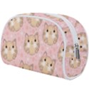 Cat Pattern Pink Background Make Up Case (Large) View2