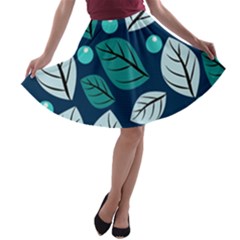 Vibrant Fall Autumn   A-line Skater Skirt by ConteMonfrey