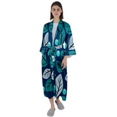 Vibrant Fall Autumn   Maxi Satin Kimono by ConteMonfrey