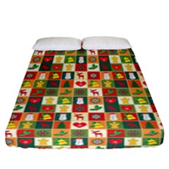 Xmas Christmas Pattern Fitted Sheet (california King Size) by danenraven