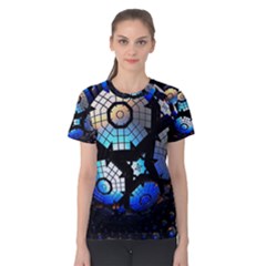 Illustration Tech Galaxy Robot Bot Science Women s Cotton Tee