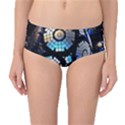 Illustration Tech Galaxy Robot Bot Science Mid-Waist Bikini Bottoms View1