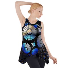 Illustration Tech Galaxy Robot Bot Science Side Drop Tank Tunic by danenraven