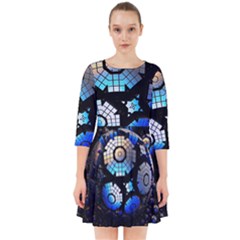 Illustration Tech Galaxy Robot Bot Science Smock Dress by danenraven