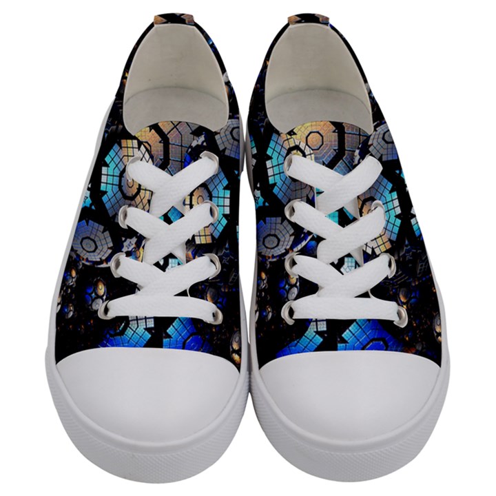 Illustration Tech Galaxy Robot Bot Science Kids  Low Top Canvas Sneakers