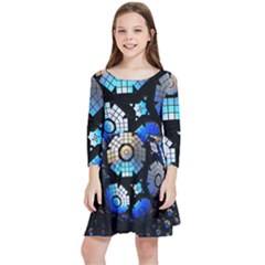 Illustration Tech Galaxy Robot Bot Science Kids  Quarter Sleeve Skater Dress by danenraven