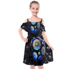 Illustration Tech Galaxy Robot Bot Science Kids  Cut Out Shoulders Chiffon Dress by danenraven