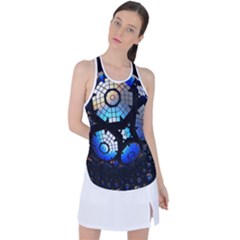 Illustration Tech Galaxy Robot Bot Science Racer Back Mesh Tank Top by danenraven