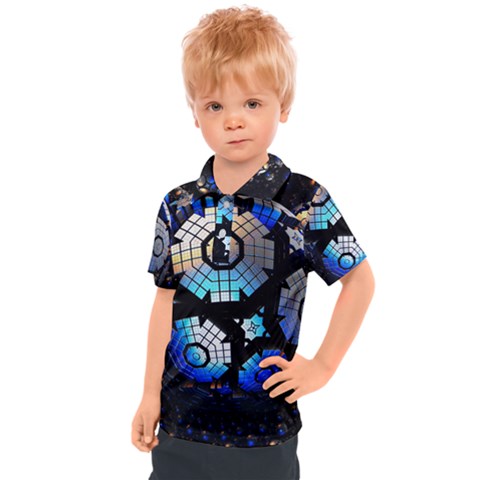 Illustration Tech Galaxy Robot Bot Science Kids  Polo Tee by danenraven