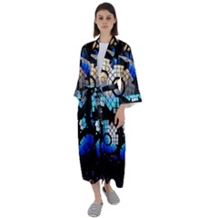 Illustration Tech Galaxy Robot Bot Science Maxi Satin Kimono by danenraven