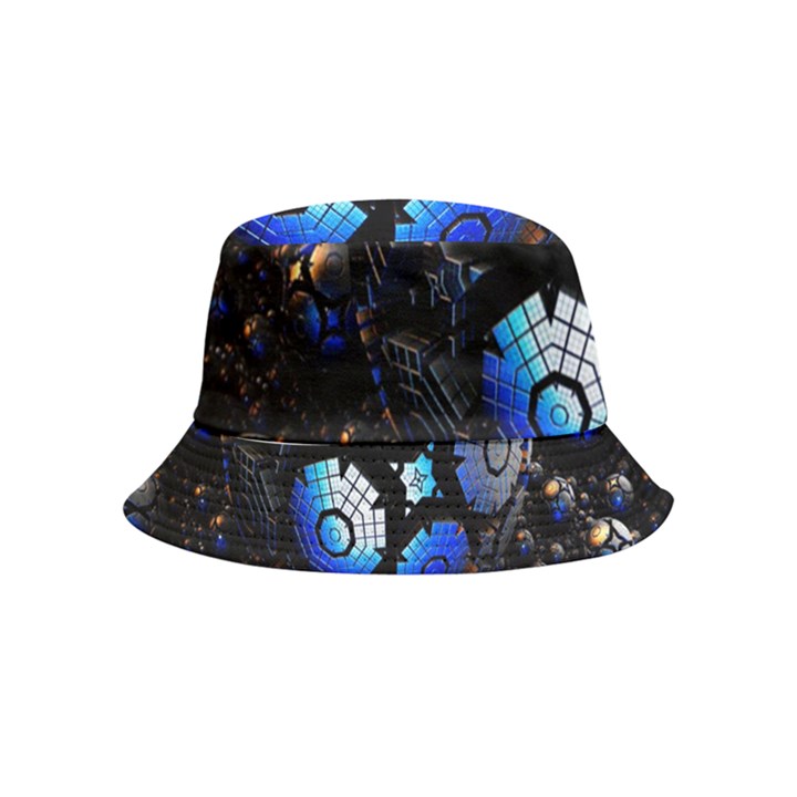 Illustration Tech Galaxy Robot Bot Science Bucket Hat (Kids)