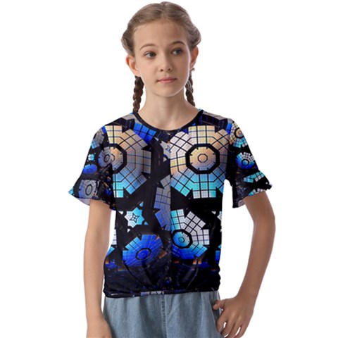 Illustration Tech Galaxy Robot Bot Science Kids  Cuff Sleeve Scrunch Bottom Tee by danenraven