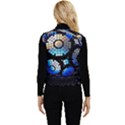 Illustration Tech Galaxy Robot Bot Science Women s Short Button Up Puffer Vest View2