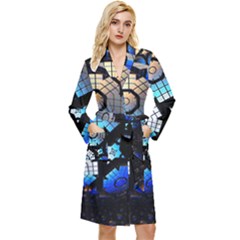 Illustration Tech Galaxy Robot Bot Science Long Sleeve Velour Robe by danenraven