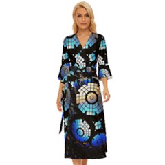 Illustration Tech Galaxy Robot Bot Science Midsummer Wrap Dress