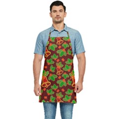 Illustration Xmas Christmas Pattern Kitchen Apron by danenraven