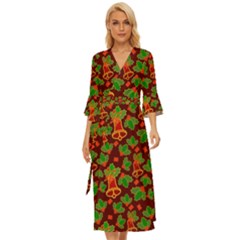 Illustration Xmas Christmas Pattern Midsummer Wrap Dress by danenraven