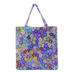 Illustration Background Flower Pattern Floral Grocery Tote Bag by danenraven