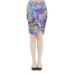 Illustration Background Flower Pattern Floral Midi Wrap Pencil Skirt