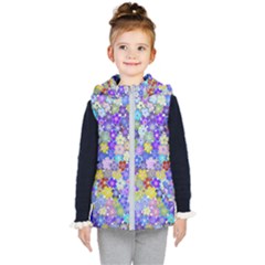 Illustration Background Flower Pattern Floral Kids  Hooded Puffer Vest