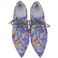 Illustration Background Flower Pattern Floral Pointed Oxford Shoes