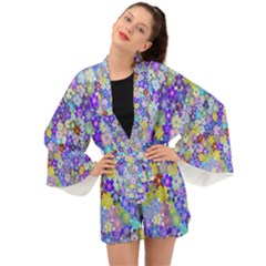 Illustration Background Flower Pattern Floral Long Sleeve Kimono by danenraven