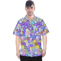 Illustration Background Flower Pattern Floral Men s Hawaii Shirt