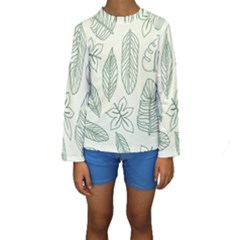 Banana Leaves Draw  Kids  Long Sleeve Swimwear by ConteMonfrey