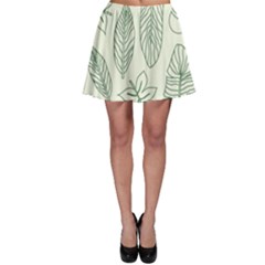 Banana Leaves Draw  Skater Skirt by ConteMonfrey