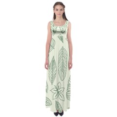 Banana Leaves Draw  Empire Waist Maxi Dress by ConteMonfrey