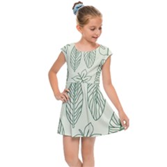 Banana Leaves Draw  Kids  Cap Sleeve Dress by ConteMonfrey