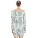 Banana Leaves Draw  Long Sleeve Off Shoulder Dress View2