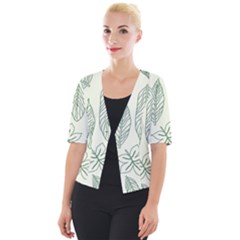 Banana Leaves Draw  Cropped Button Cardigan by ConteMonfrey