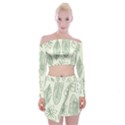 Banana Leaves Draw  Off Shoulder Top with Mini Skirt Set View1