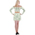 Banana Leaves Draw  Off Shoulder Top with Mini Skirt Set View2