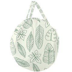 Banana Leaves Draw  Giant Round Zipper Tote by ConteMonfrey