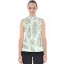 Banana Leaves Draw  Mock Neck Shell Top View1