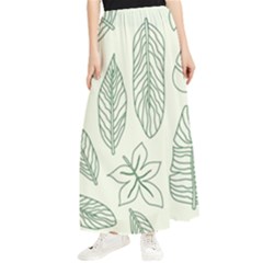 Banana Leaves Draw  Maxi Chiffon Skirt by ConteMonfrey