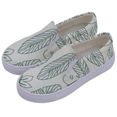 Banana Leaves Draw  Kids  Canvas Slip Ons by ConteMonfrey