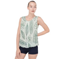 Banana Leaves Draw  Bubble Hem Chiffon Tank Top by ConteMonfrey