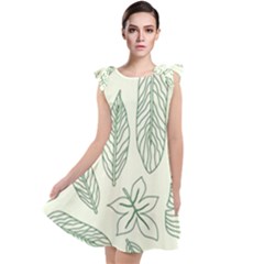 Banana Leaves Draw  Tie Up Tunic Dress by ConteMonfrey