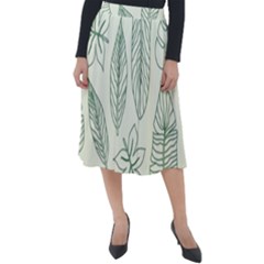 Banana Leaves Draw  Classic Velour Midi Skirt  by ConteMonfrey