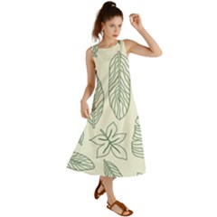 Banana Leaves Draw  Summer Maxi Dress by ConteMonfrey