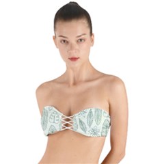 Banana Leaves Draw  Twist Bandeau Bikini Top by ConteMonfrey