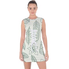 Banana Leaves Draw  Lace Up Front Bodycon Dress by ConteMonfrey