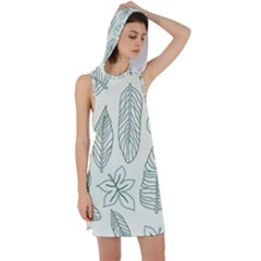 Banana Leaves Draw  Racer Back Hoodie Dress by ConteMonfrey