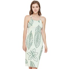 Banana Leaves Draw  Bodycon Cross Back Summer Dress by ConteMonfrey