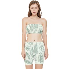 Banana Leaves Draw  Stretch Shorts And Tube Top Set by ConteMonfrey