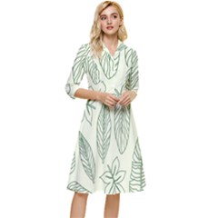 Banana Leaves Draw  Classy Knee Length Dress by ConteMonfrey