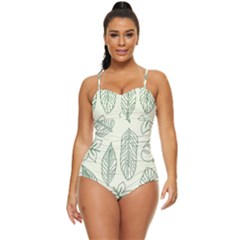 Banana Leaves Draw  Retro Full Coverage Swimsuit by ConteMonfrey